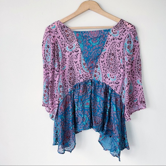 Anthropologie Floreat Valo Burnout Silk Blend Blouse Size M - Picture 3 of 7